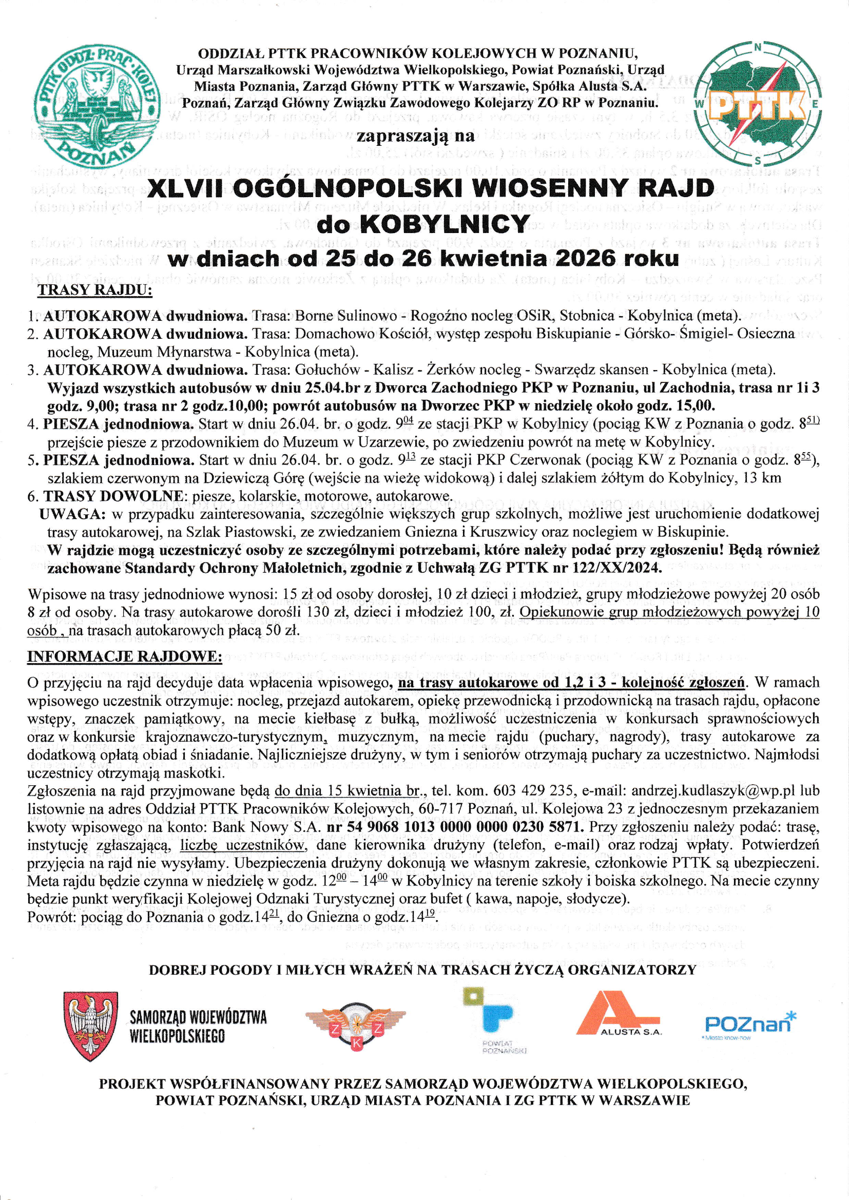 XLVII OGÓLNOPOLSKI WIOSENNY RAJD do KOBYLNICY